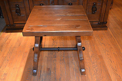 Rustic Reclaimed Solid Wood end table / Side table - Crafters and Weavers