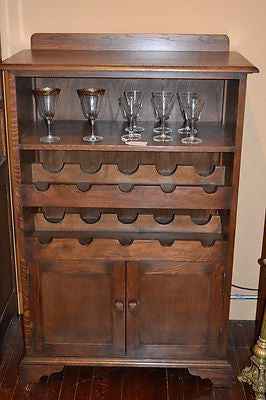 Mission Wine Rack / Liquor Cabinet - 33" - Crafters and Weavers