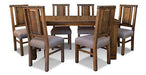 Rustic Solid Wood Dining Table with set of 6 Dining Chairs - Crafters and Weavers