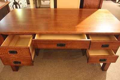 SOLD OUT Custom Order Amish Quarter Sawn Oak Bridger Desk - Crafters and Weavers