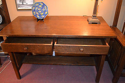 DUPLICATE Mission Oak Library Table Mission Desk - Crafters and Weavers
