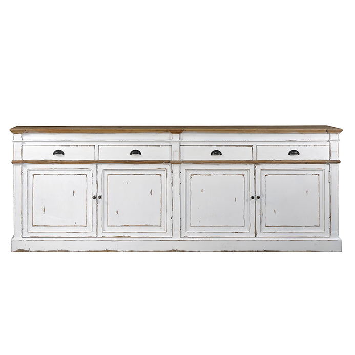 DUPLICATE - MEXICO - Asbury 4 Door 4 Drawer Sideboard - White - Crafters and Weavers