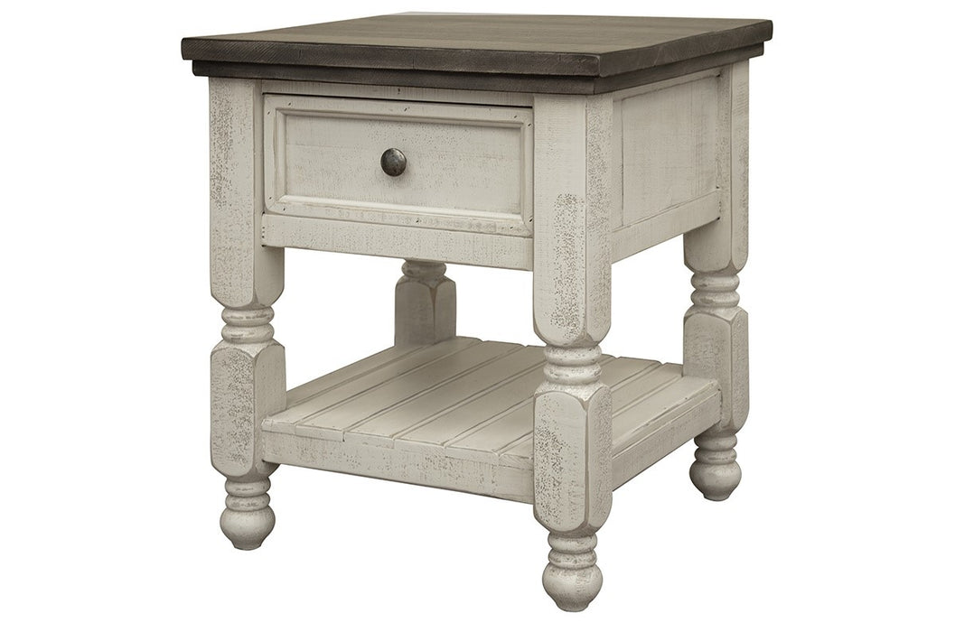 Stonegate Two-tone Solid Pine Rustic 1 Drawer End Table / Nightstand