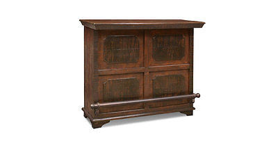 Rustic Reclaimed Solid Wood Bar with Wine Cabinet - 48" - Crafters and Weavers