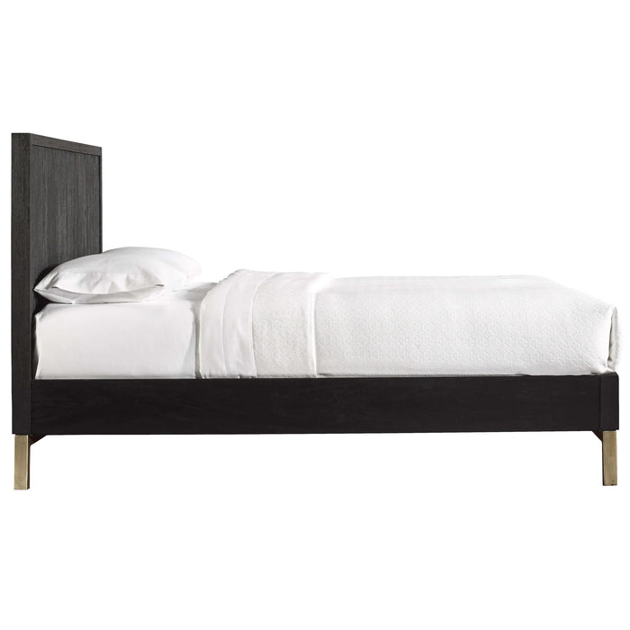 Genovese Modern Platform Bed - Black and Gold
