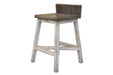 Granville Stationary Bar Stool - Rustic Gray/White - 24" High - Crafters and Weavers