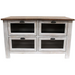 Emerson Kitchen Island - Distressed White - Crafters and Weavers