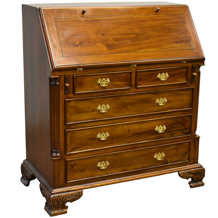 SOLD OUT Legacy 5 Drawer Secretary Desk - Brown Walnut - Crafters and Weavers