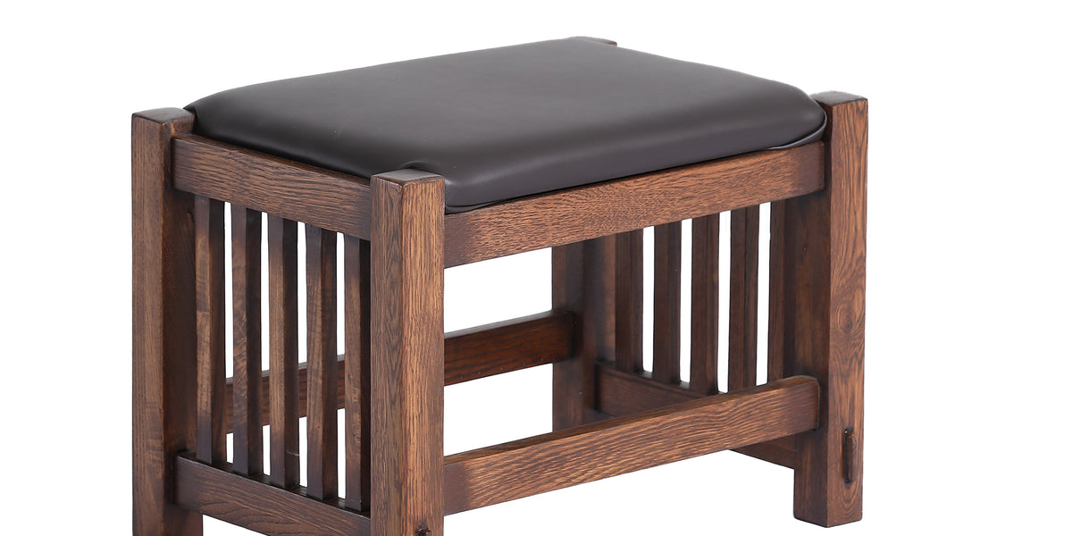 Mission Oak Foot Stool - Wide Spindles (2 Colors Available) — Crafters and  Weavers