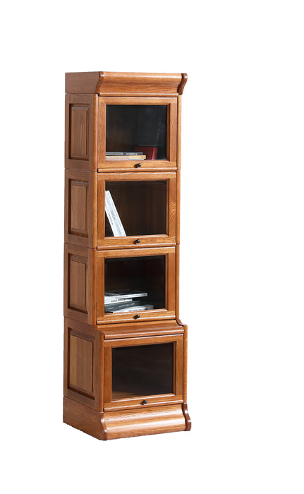 Mission Narrow Barrister Bookcase - Beveled Glass