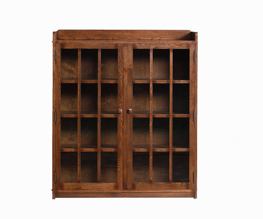 Preorder Mission Oak 2 Door Bookcase with Glass Doors - Walnut