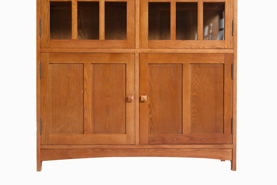 Mission Oak 4 Door Display China Cabinet - Michael's Cherry stain
