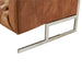 NEW! Conrad Modern Steel Base Chesterfield Sofa - Light Brown Leather - Crafters and Weavers