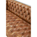 NEW! Conrad Modern Steel Base Chesterfield Sofa - Light Brown Leather - Crafters and Weavers