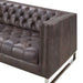 Miranda Contemporary Chesterfield Sofa - Dark Brown Leather - Crafters and Weavers
