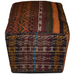 One of a Kind Kilim Rug Pouf Ottoman foot stool - #211 - Crafters and Weavers