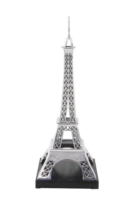 SILVER TRADITIONAL EIFFEL TOWER SCULPTURE, 16" X 16" X 42"