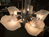 Vintage Art Deco 1930's Streamline "Ambassador" 7 Light Slip Shade Chandelier - Crafters and Weavers