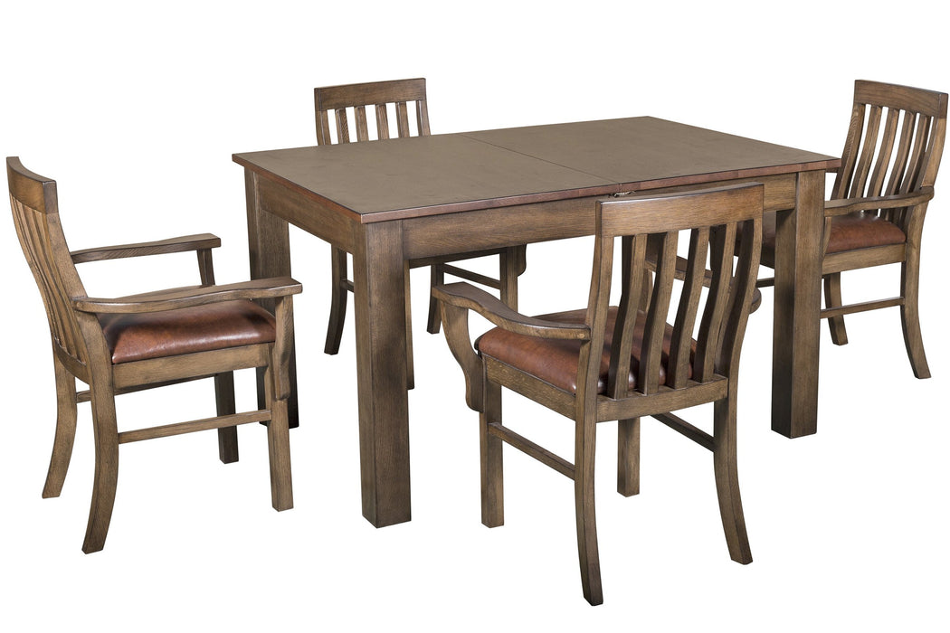 Mission Style Square Leg Dining Table Set with 6 Chairs - Crafters and Weavers
