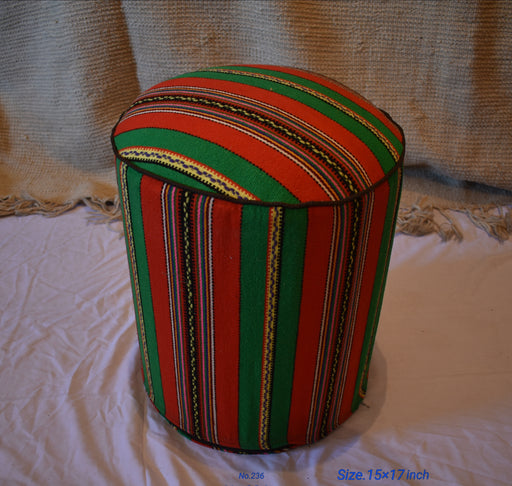 One of a Kind Kilim Rug Pouf Ottoman foot stool - #236 - Crafters and Weavers