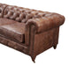 PREORDER Century Chesterfield Sofa - Bark Brown Leather - 118" - Crafters and Weavers