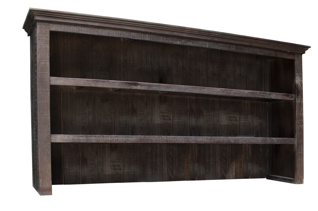 Macao Rustic Farmhouse Loft Sideboard / Hutch - Charcoal