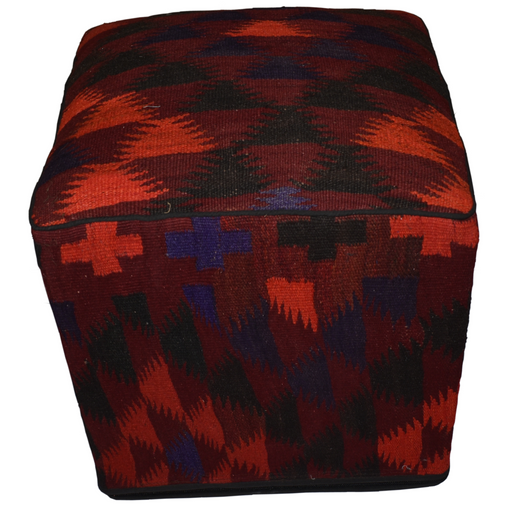 One of a Kind Kilim Rug Pouf Ottoman foot stool - #240 - Crafters and Weavers