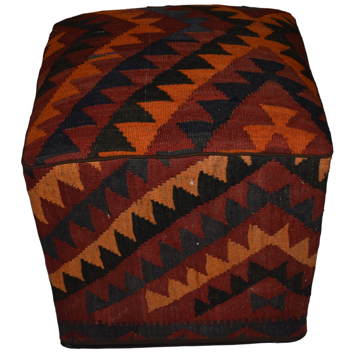One of a Kind Kilim Rug Pouf Ottoman foot stool - #242 - Crafters and Weavers