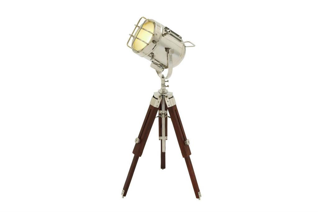 BROWN INDUSTRIAL DESK LAMP, 13" X 13" X 30"
