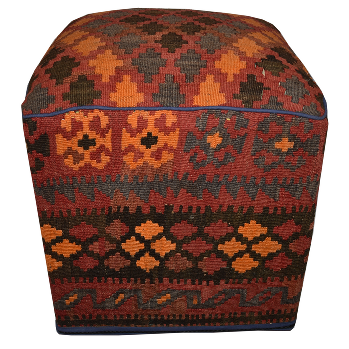 SOLD OUT One of a Kind Kilim Rug Pouf Ottoman foot stool - #24 - Crafters and Weavers