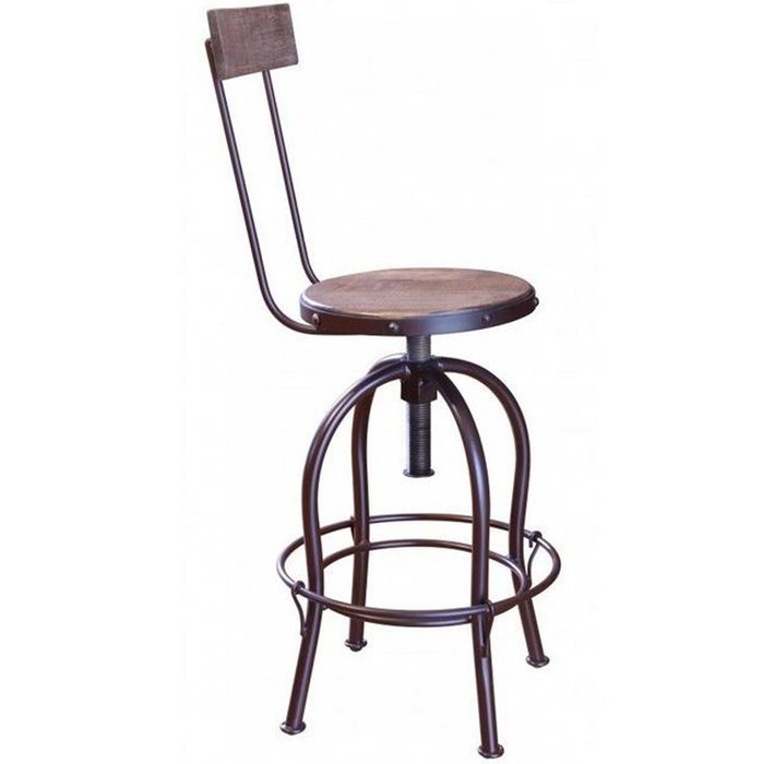 Bayshore Adjustable Height Bar Stool with Backrest - Crafters and Weavers