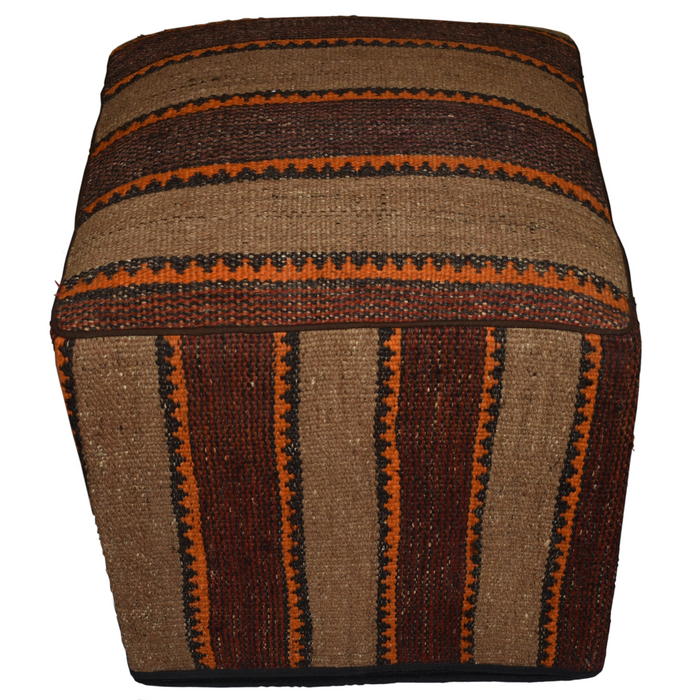 One of a Kind Kilim Rug Pouf Ottoman foot stool - #251 - Crafters and Weavers