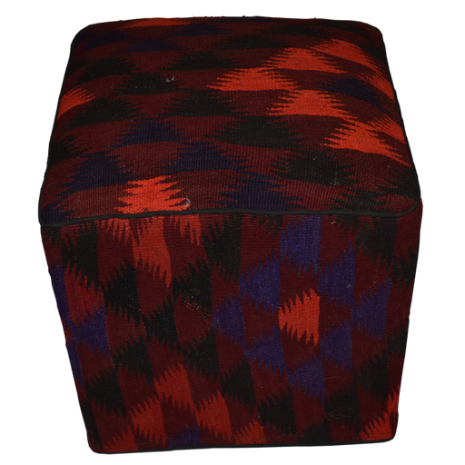 One of a Kind Kilim Rug Pouf Ottoman foot stool - #254 - Crafters and Weavers