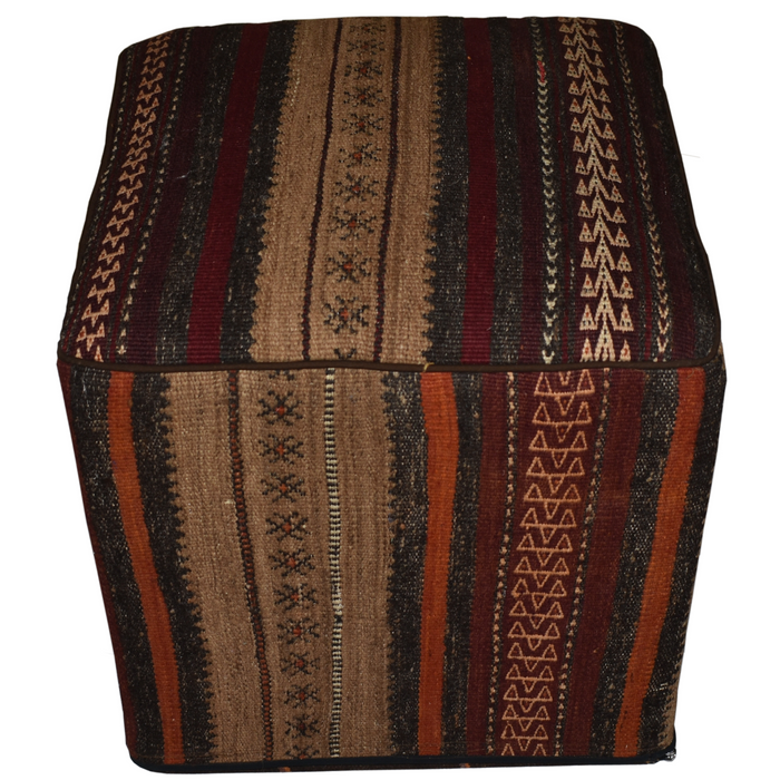 One of a Kind Kilim Rug Pouf Ottoman foot stool - #256 - Crafters and Weavers