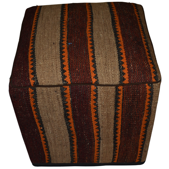 One of a Kind Kilim Rug Pouf Ottoman foot stool - #263 - Crafters and Weavers