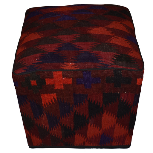 One of a Kind Kilim Rug Pouf Ottoman foot stool - #265 - Crafters and Weavers