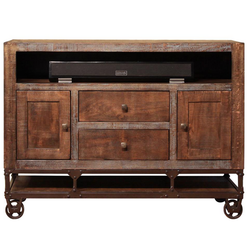 DISCONTINUED Greenview 52" Forged Iron Base TV Stand - Crafters and Weavers