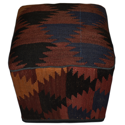 One of a Kind Kilim Rug Pouf Ottoman foot stool - #294 - Crafters and Weavers