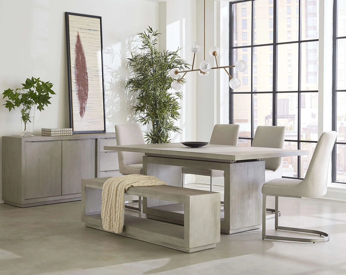 Solstice Modern Solid Wood Dining Table Set with 1 Leaf - 95