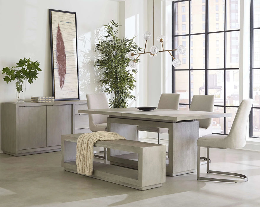 Solstice Modern Dining Table Set with 1 Leaf - 95"W
