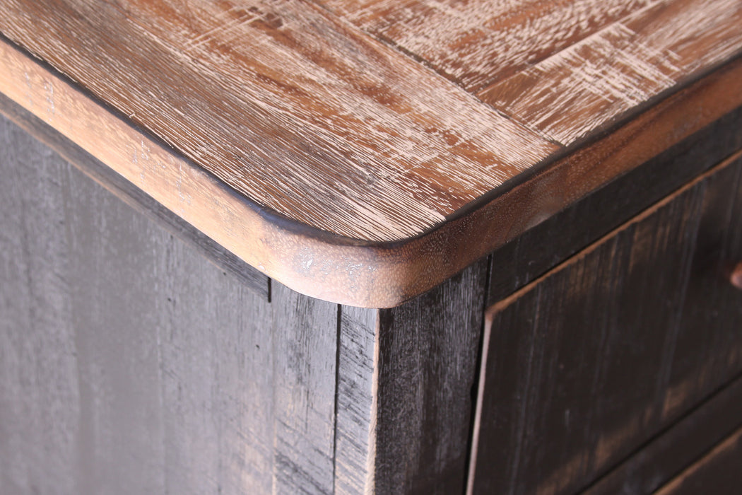 Rustic Style Solid Wood Sideboard - Black - Crafters and Weavers