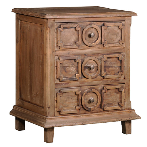 DUPLICATE - MEXICO - Asbury 3 Drawer Carved Nightstand - Crafters and Weavers