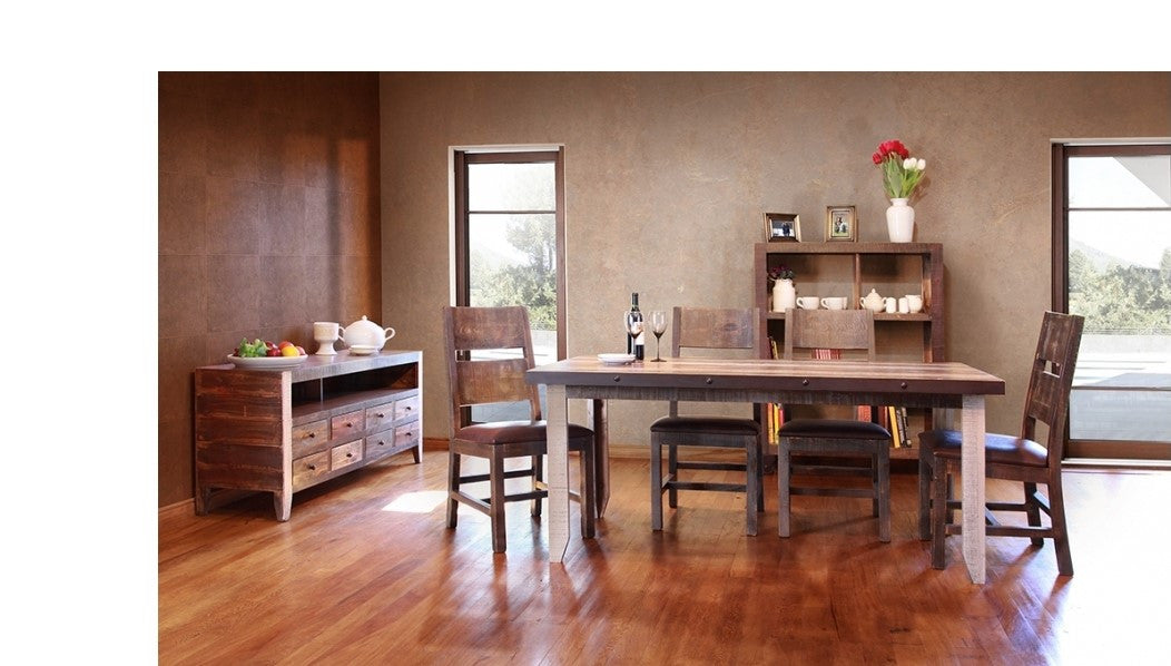 SOLD OUT Set of 6 Bayshore Rustic Style Solid Wood Multi - Colored Dining Chairs - Crafters and Weavers