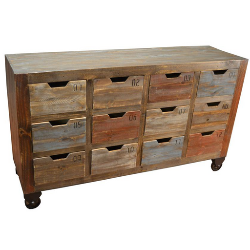 Bayshore 12 Drawer Countdown Console / Dresser 60"- Multi Color - Crafters and Weavers
