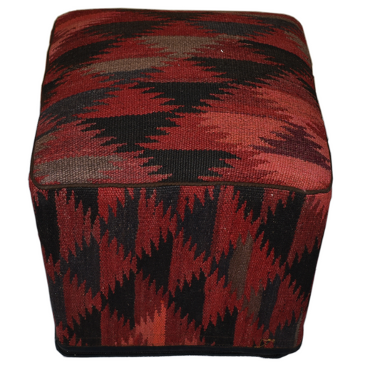 One of a Kind Kilim Rug Pouf Ottoman foot stool - #305 - Crafters and Weavers