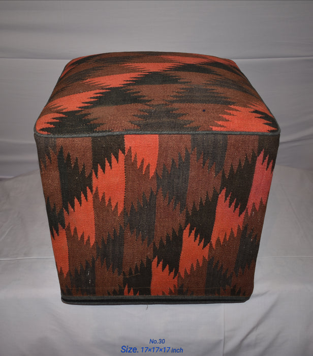 SOLD OUT One of a Kind Kilim Rug Pouf Ottoman foot stool - #30 - Crafters and Weavers