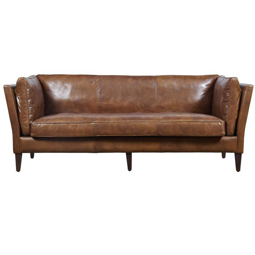Kenmore Leather Sofa - Light Brown - Crafters and Weavers
