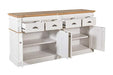 Asbury 76" Solid Wood Sideboard - White - Crafters and Weavers