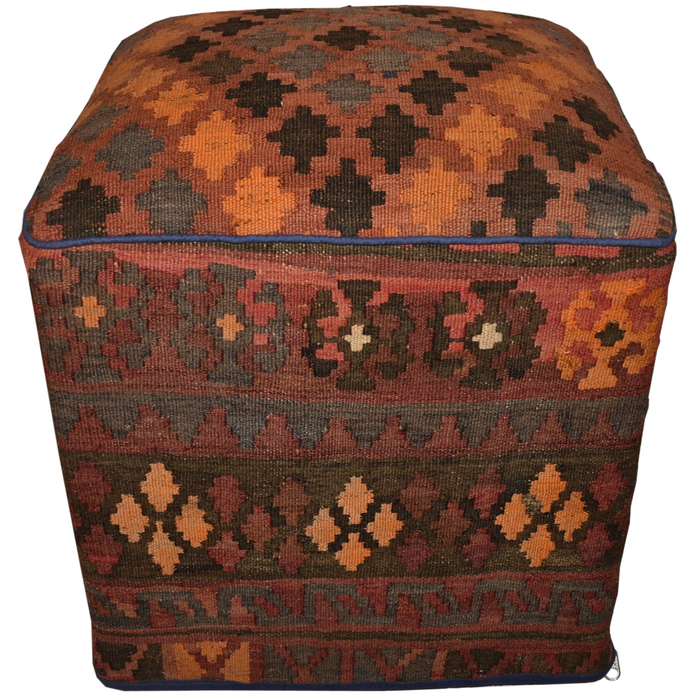 SOLD OUT One of a Kind Kilim Rug Pouf Ottoman foot stool - #31 - Crafters and Weavers