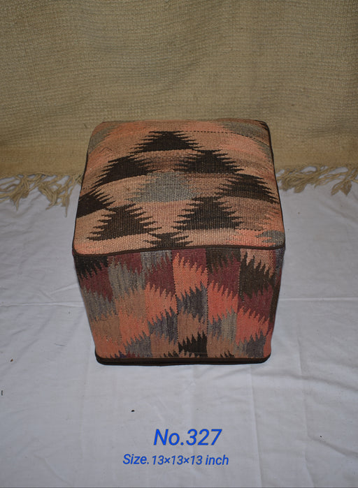 One of a Kind Kilim Rug Pouf Ottoman foot stool - #327 - Crafters and Weavers